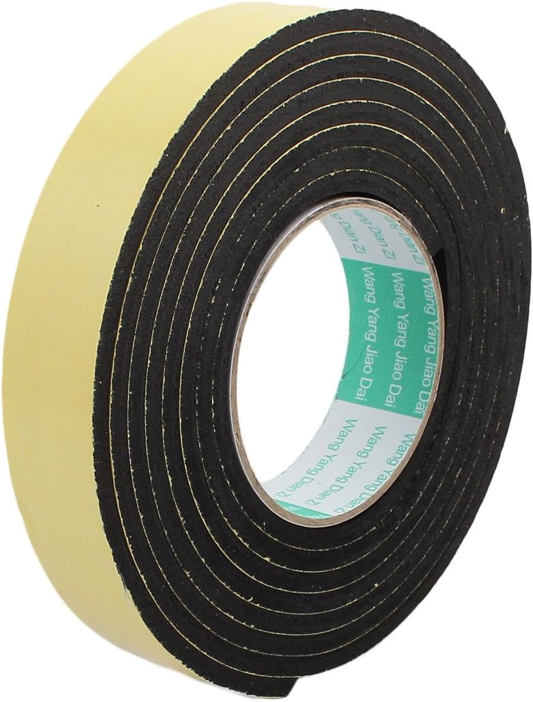 3Meter 30mm x 5mm Single-side Adhesive Shockproof Sponge Foam Tape Yellow Black