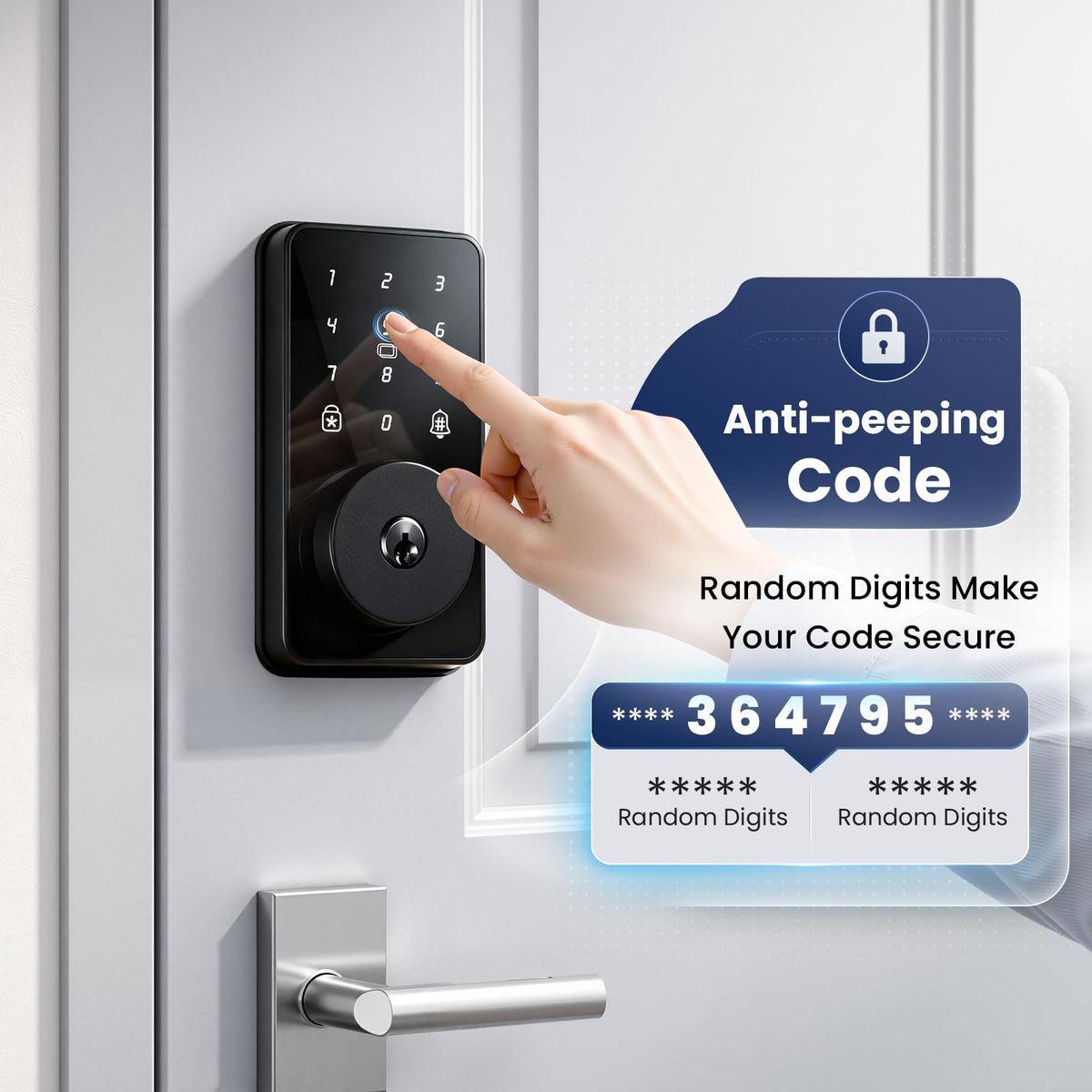 Lås med tastatur og nøkkelfri inngangsdør, LinkMejor Smart Deadbolt Lås