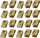 20pcs Spring Steel Speed Fastener U Nut Clip Brass Tone for M4 Screw Bolt Fit 3mm Thickness Panel