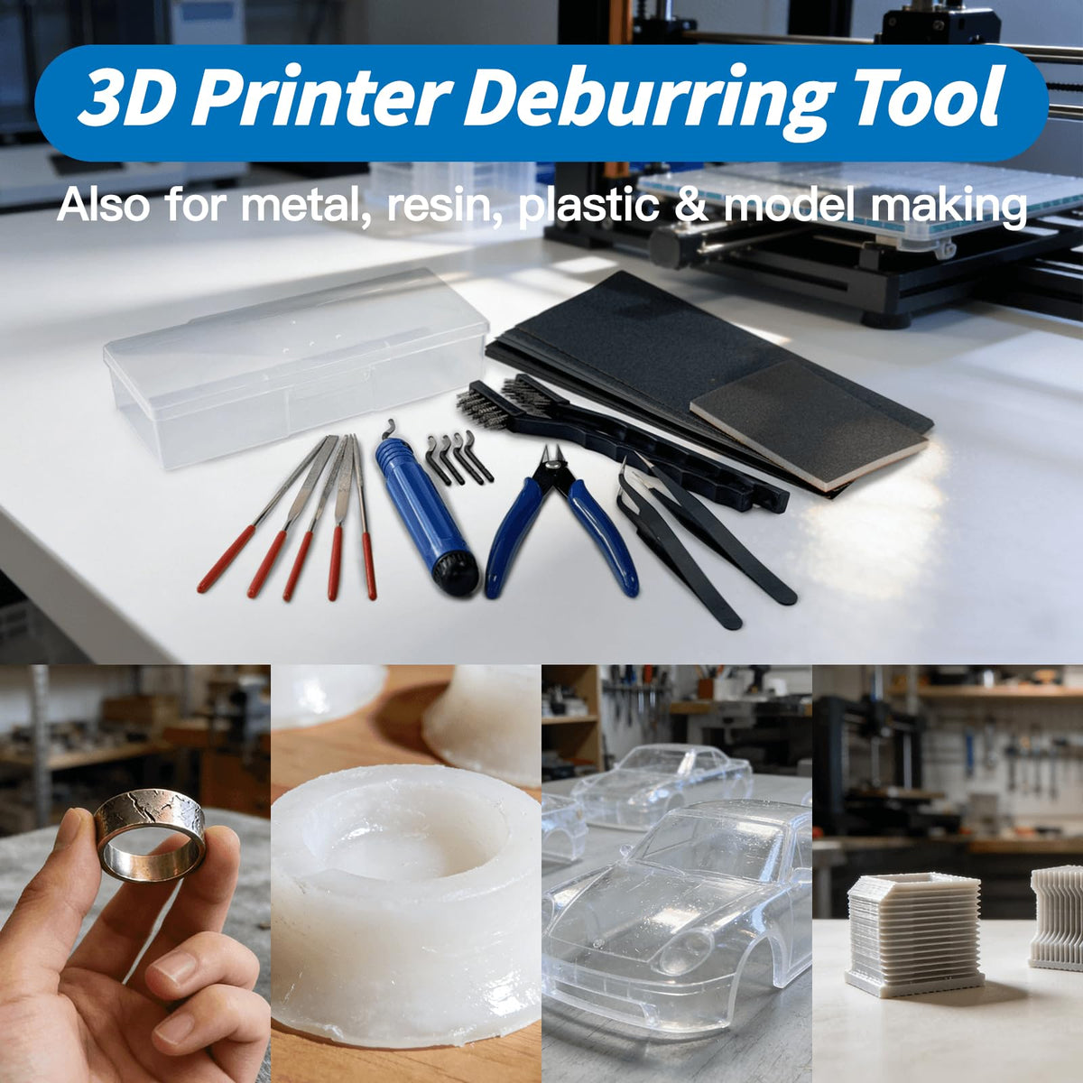 Deburringsværktøj 3D-print til Resin PLA med Skærende Skæreknive