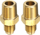 2pcs Brass Flare Tube Fitting 5/16-24 UNF X 1/8 NPT Male Half Union Gas Adapter Flare Brass Couples Pipe Connector for Gas Systems