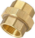 Brass Pipe Union Connector Coupling 1PT Fitting with Female Threaded Connects Two Pipes 48mm Length