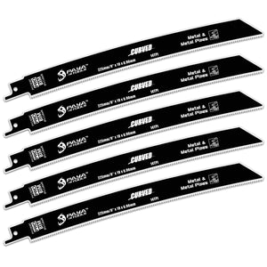 LinkMejor böjd kant tungmetall snittande 9 tum 14TPI back-och-framåt sågblada, bi-metall kobolt sabre sågblada för rör, betongstänger (5-packs)