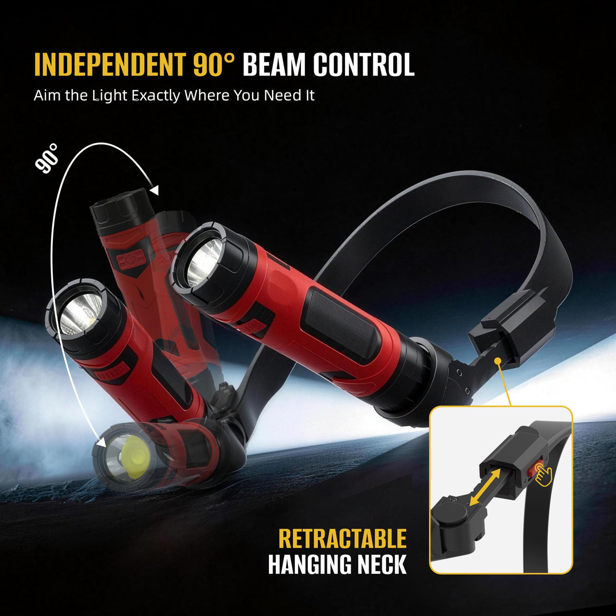 LinkMejor 800 Lumen genopladelig LED halslampe