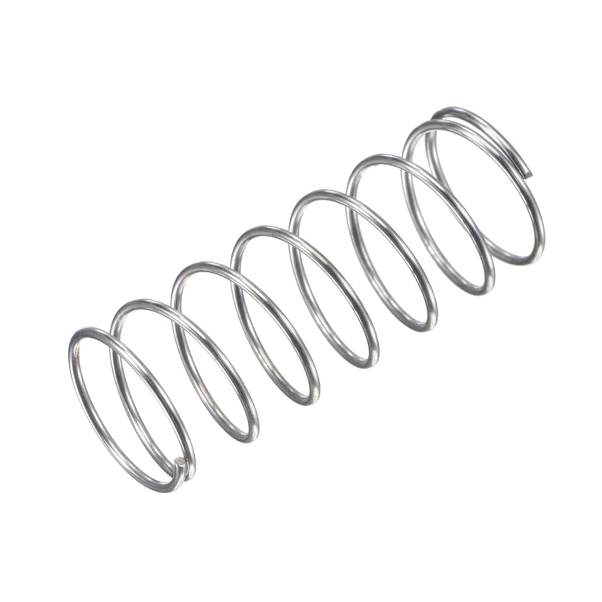Compression Spring,304 Stainless Steel,16mm OD,1mm Wire Size, 24mm Compressed Length,40mm Free Length,5.9N Load Capacity for Home Projects, Silver Tone, 10pcs