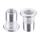 M6 Rivet Nuts Aluminium Alloy Knurled Flat Head Threaded Insert Nut Silver 100pcs