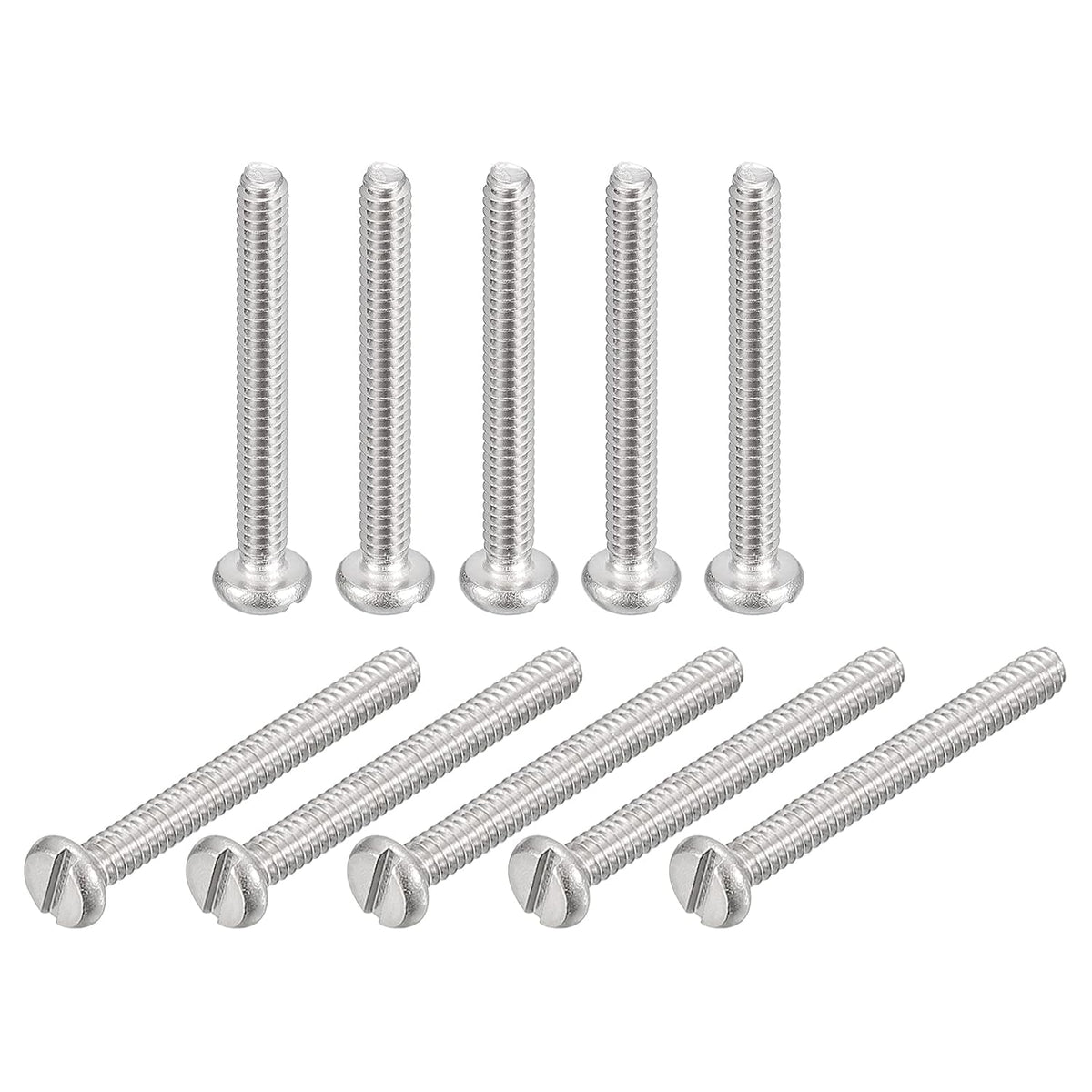 304 Stainless Steel Machine Screws, 10pcs M1.6x14mm Slotted Drive Pan Head Screw Bolts