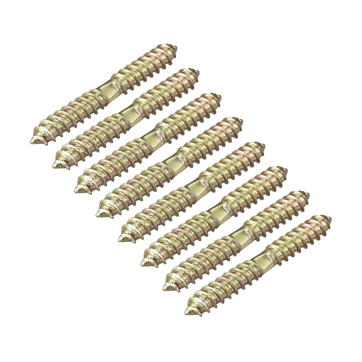 8x27mm Hanger Bolts, 8pcs Double Ended Self-Tapping Thread Wood to Wood Dowel Screws for Wood Connecting