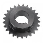 25 Tooth Roller Sprocket B Type, #25 Chain, Single Strand 1/4" Pitch, 19mm Bore Black Oxide C45 Carbon Steel, Keyway with Set Screws for ISO 04C