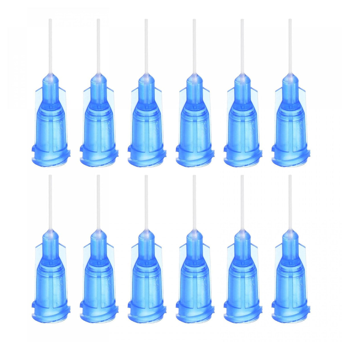 20 Pcs 22G Plastic Dispensing Needles, 1/2" PP Glue Needle Tube Blunt Luer Lock Tips with PP Flexible Needle for Liquid Glue Gun, Blue