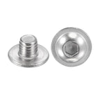 Flanged Button Head Socket Cap Screws, M8x8mm Hex Socket Drive Screw, 304 Stainless Steel Fasteners Bolts, Fully Threaded Machine Screw 50Pcs