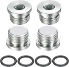 4Pcs SAE 3/4-16 UNF Inner Hex Head Pipe Fitting Plug, Universal Carbon Steel Thread Socket Plug with O-Ring for Terminate Pipe Ends or Replacement Drains