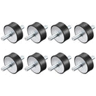 M10x28mm Rubber Mounts, 8pcs Anti Vibration Isolator Studs Shock Absorber Male for Air Compressors, Garage Motor, Diesel Engines, 50x20mm