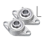 2 Pcs SUCFL204-12 Pillow Block Bearings 3/4 inch Bore Self Alignment, Stainless Steel Base Mounted Chrome Steel Bearings