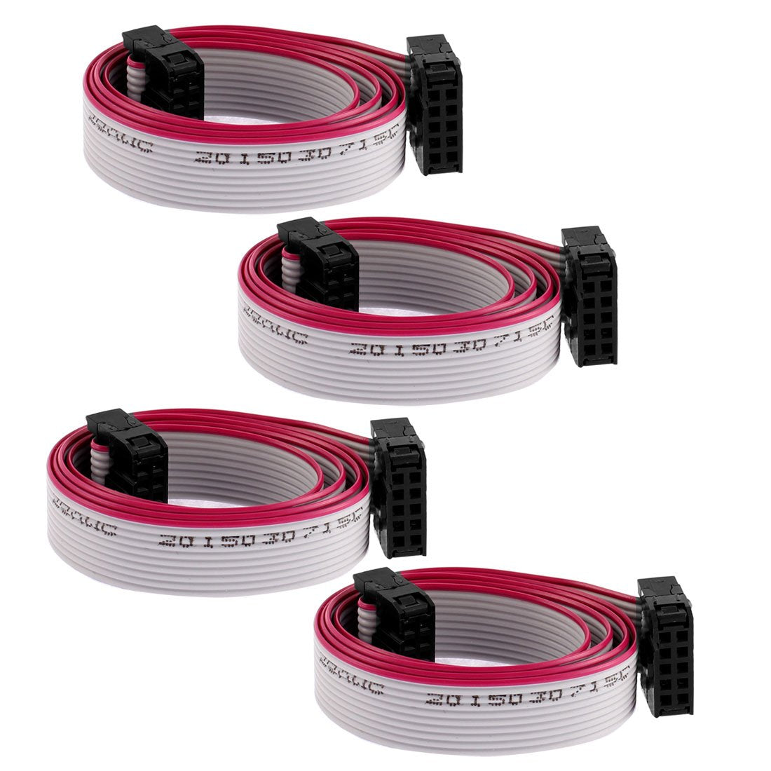 IDC Socket 10 Pins Flat Ribbon Cable, 10 Wire, 50 cm Length, 4 Pieces