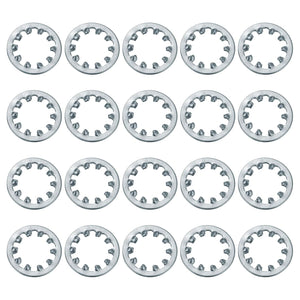 20Pcs 7/16 Internal Tooth Lock Washer, Zinc-Plated Carbon Steel Multi-Tooth Star Washer Locking Fastener, Silver Tone