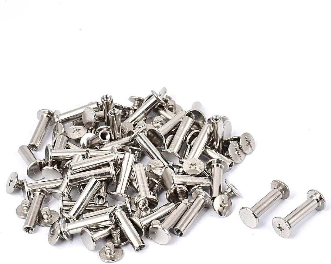 Screw Post Female 5x12mm Belt Buckle Binding Bolts Leather Fastener 50 Sets