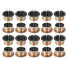 20Pcs Flanged Sleeve Bearing, 16mm Bore x 18mm OD x 12mm Length, 24 x 1.0mm Flange Dia x t Sintered Bronze Bushings Self-Lubricating Bearings for Industrial Equipment