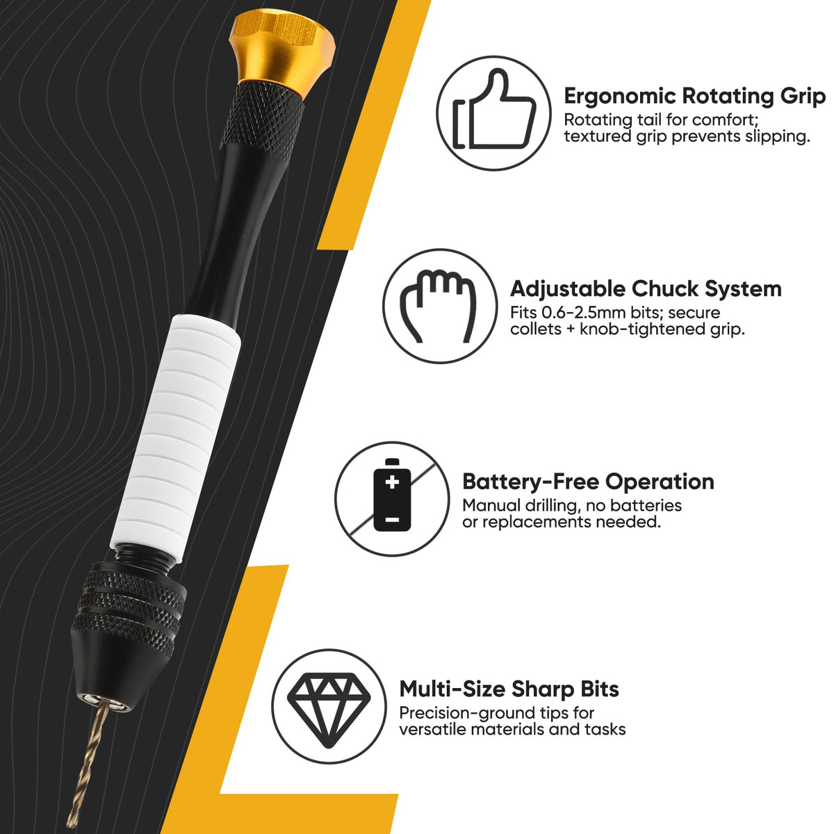 LinkMejor Pin Vise Hand Drill Manual cu set de 22 bucăți de micro drill