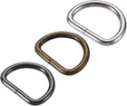 LinkMejor Metal D Ring 1.06"(27mm) D-Rings Buckle Silver Tone, Bronze Tone, Black(Total 15pcs)