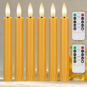 Gult, flamless taperlampar med avstängningsknapp og batterieindragerte LED-lampar