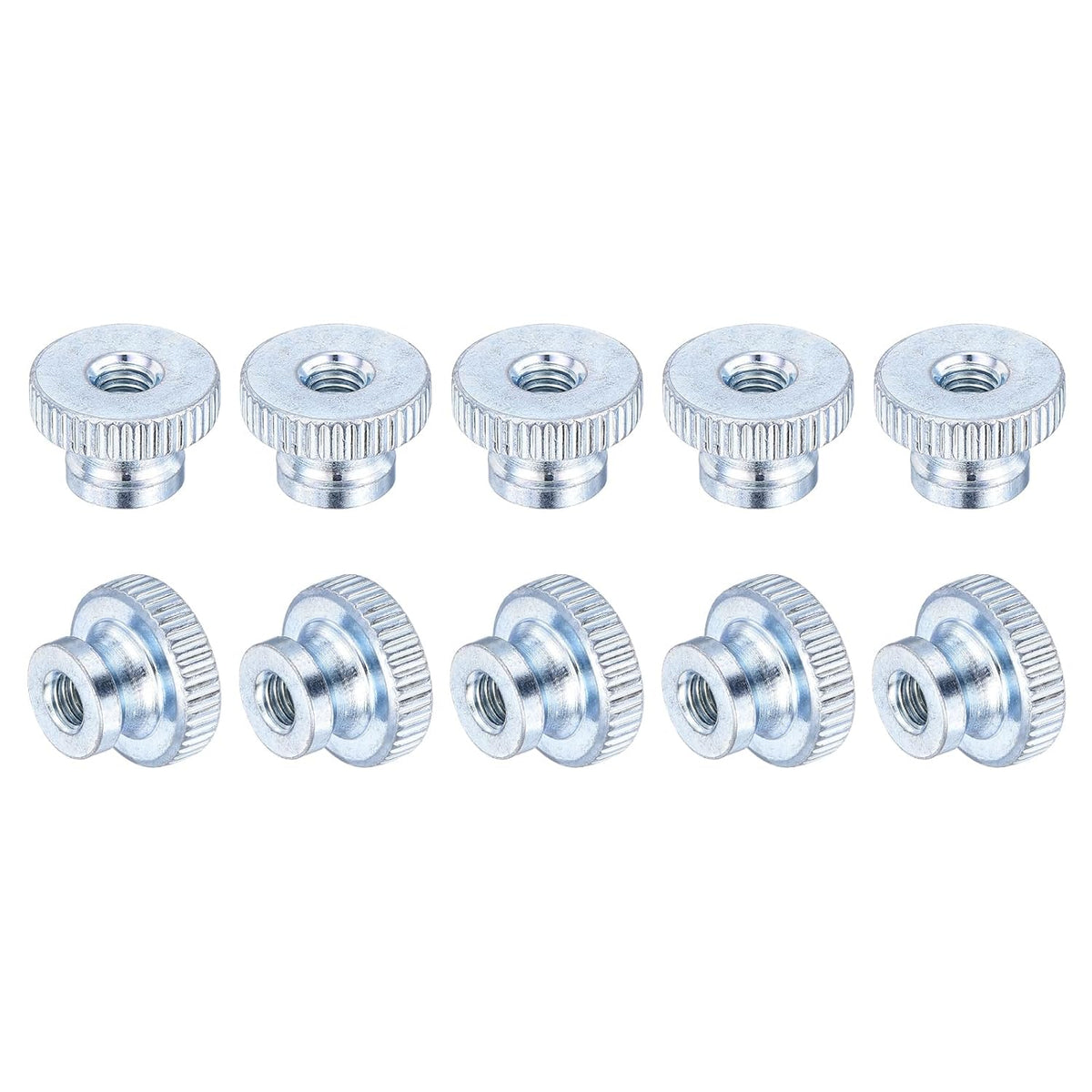 Knurled Thumb Nuts, 30Pcs M5 x 16 x 10mm Carbon Steel Knurled Nut, Adjusting Round Knobs Fasteners Nuts for 3D Printer Parts, White