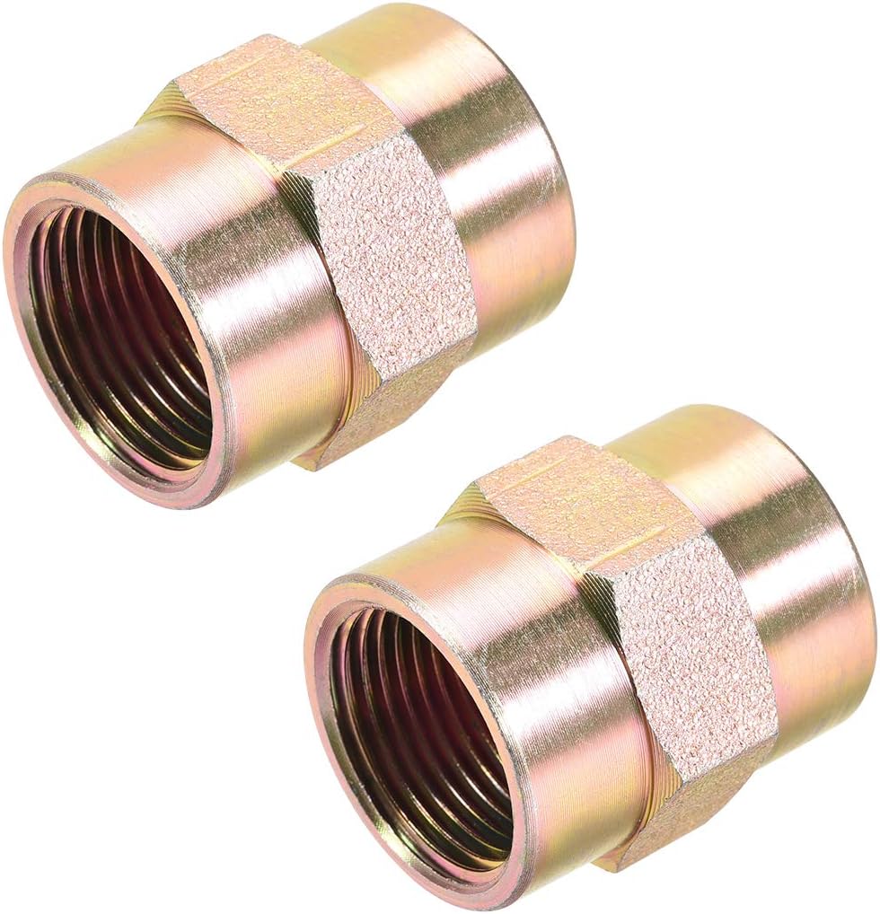 Pipe Fitting Connector Straight Hex Nipple Coupling 3/4 PT Female Thread Hydraulic Adapter 2pcs