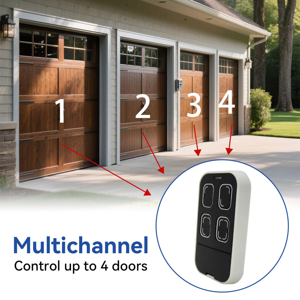 Universal Garage Door Remote Universal Gate Remote Control Cloning Homelink Programmable Learning 4-Button Multi Frequency 280MHZ-868MHZ (Grey)