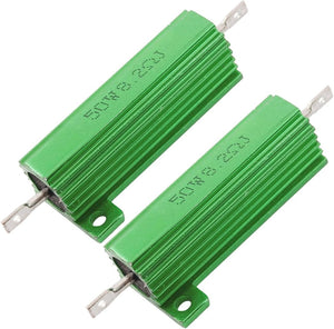 2 x Chassis Mounted 50W 8.2 Ohm 5% Aluminum Case Wirewound Resistors