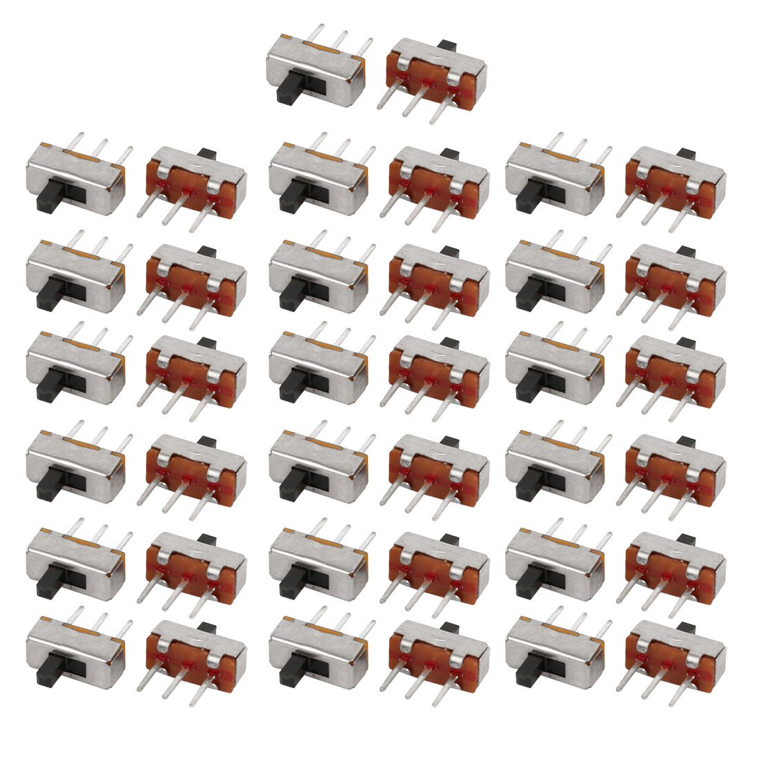 High Knob 3P 2 Position 1P2T SPDT Vertical Slide Switch, 0.5A 50V DC, 38 Pcs, 3 mm