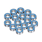 15pcs MR84-2RS Miniature Deep Groove Ball Bearings 4x8x3mm Double Sealed Bearings (Blue) for Electric Motor, Home Appliances, Machinery, (ABEC 3)