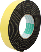 3Meter 35mm x 5mm Single-Side Adhesive Shockproof Sponge Foam Tape for Door Window Yellow Black