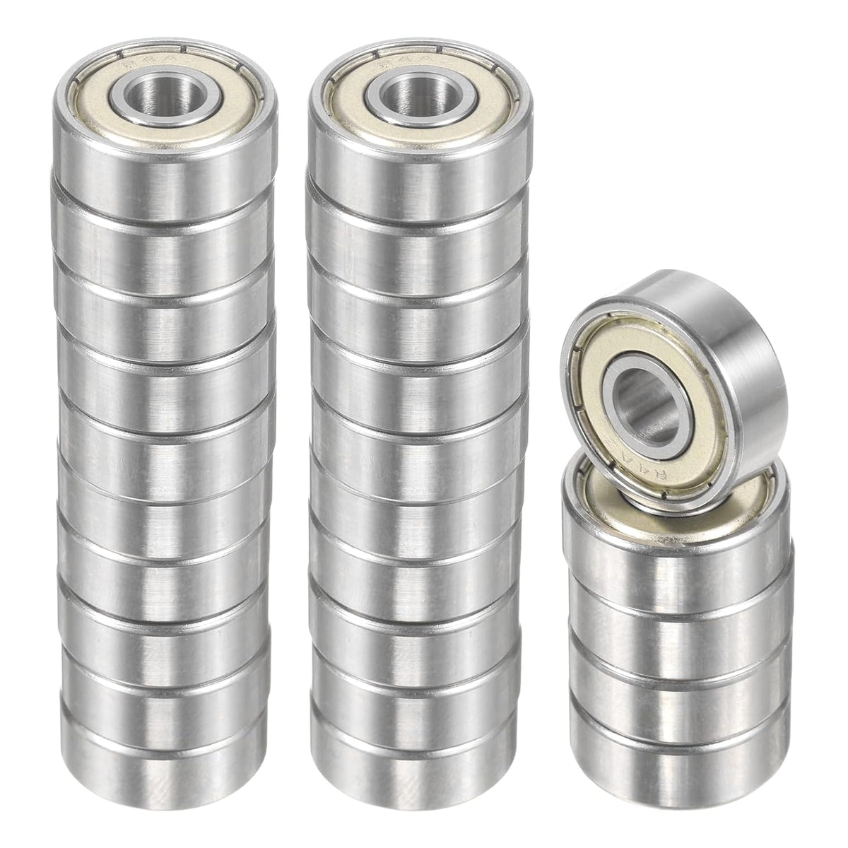 25pcs R4AZZ Deep Groove Ball Bearings 1/4" ID x 3/4" OD x 9/32" Height Miniature Bearings Double Metal Shielded Chrome Steel Z2 Bearing for Engineering Machinery, ABEC1