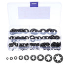 260pcs Internal Tooth Lock Washers Set M2 M2.5 M3 M4 M5 M6 M8 M10 M12 Locking Washers, 65Mn Steel Push Nuts