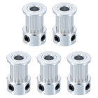 5 Pcs Aluminum 16 Teeth 5mm Bore 10mm Width Timing Belt Pulley Wheel Idler Pulley Synchronous Wheels Gear Part for 3D Printer, Silver