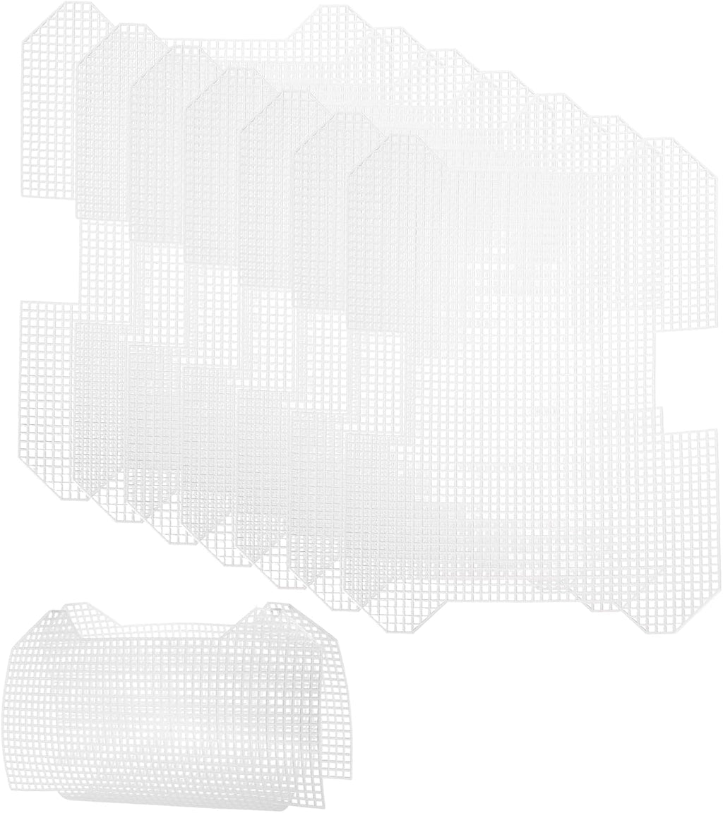 8Pcs Plastic Mesh Canvas Sheet, 10.3 x 7.3 Inch Plastic Mesh Sheet for Crochet Purse Making, Blank Canvas for Embroidery, Crafting, DIY Project, White