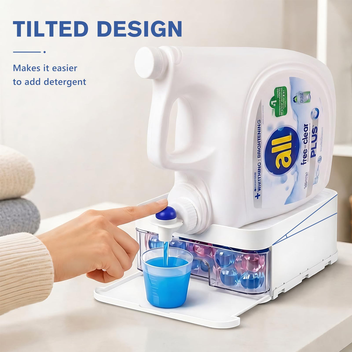 Vaskemiddelholder, Høyreknapp Vaskemiddeldispenser