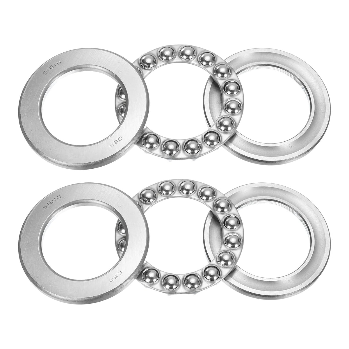 2 Set 51210 Thrust Ball Bearings 50mm x 78mm x 22mm Plane Axial Ball Bearing Single Row Roller, Chrome Steel Good Performance (ABEC3)