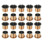 20Pcs Flanged Sleeve Bearing, 15mm Bore x 17mm OD x 15mm Length, 23 x 1.0mm Flange Dia x t Sintered Bronze Bushings Self-Lubricating Bearings for Industrial Equipment