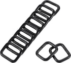 LinkMejor Metal Rectangle Ring Buckles 20x16mm for Bags Belts DIY Black 60pcs