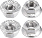 M10 Serrated Flange Hex Lock Nuts, 316 Stainless Steel, 4 Pcs