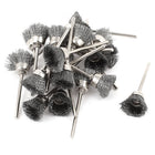 22pcs 1/10inch Shank 17mm Cup Less Steel Bristle Brush for Rotary Tool
