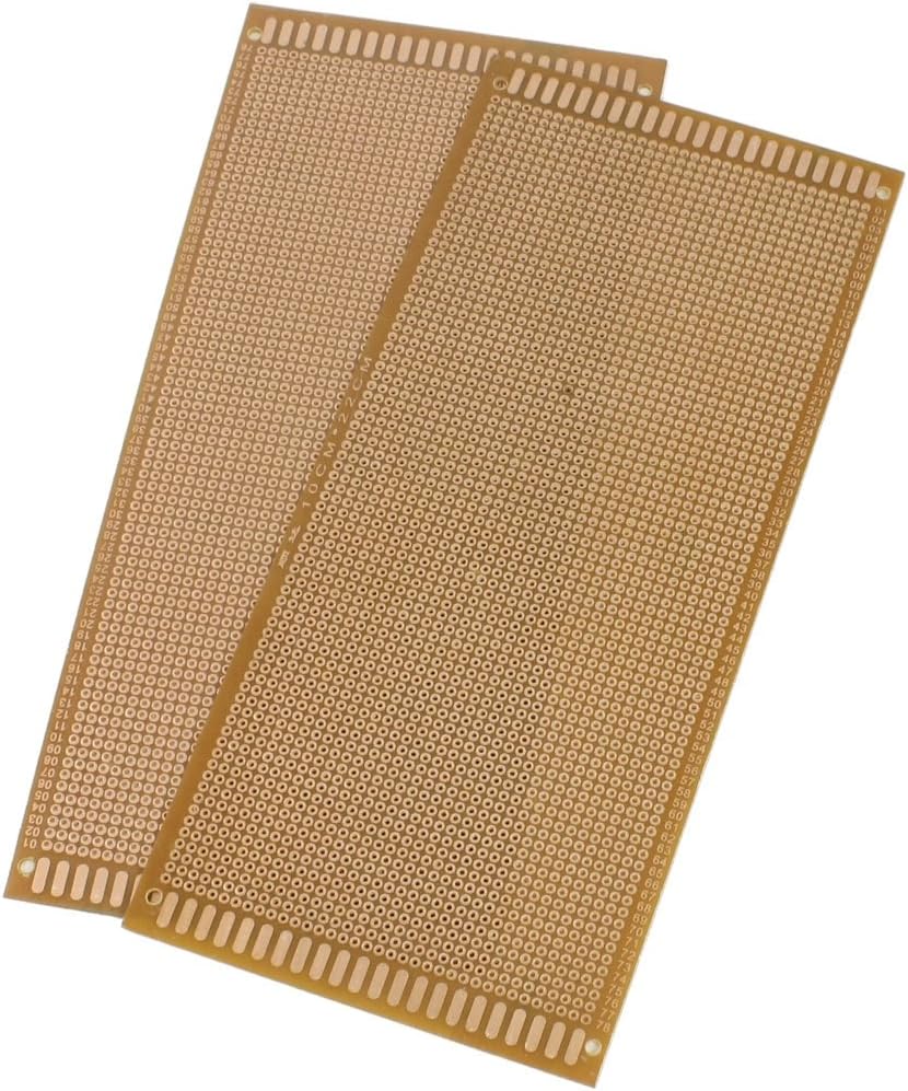 2 Pcs Copper Tone Prototyping PCB Print Circuit Board 10cm x 22cm