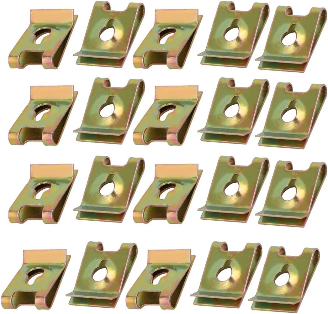 20pcs Speed Fastener U Nut Clip Brass Tone for M5 / ST4.8 Screw Bolt
