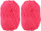 LinkMejor Festival Gift Scarf Sweater Hat Crochet Weaving Knitting Yarn 100g 2pcs Hot Pink