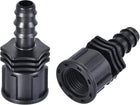 ABS Hose Barb Fitting Coupler, 13mm Barb x G1/2 Female Thread Pipe Adapter, Black 2Pcs