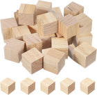 20 Pcs Wooden Blocks, 1.4 Inch Square Natural Wooden Block Unfinished Wood Cube for DIY Craft Art Project Painting Decoration, Natural