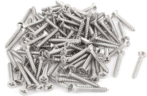 M3x20mm Phillips Flat Head Stainless Steel Self Tapping Screws 100Pcs