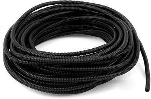 16 M 5 x 7 mm Plastic Flexible Corrugated Conduit Tube for Garden,Office Black