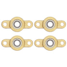 4Pcs TF07 Pillow Block Bearings for 7mm Diameter Shaft, Self Aligning 2-Bolt Flange Bearing, Copper Housing, (ABEC 3)